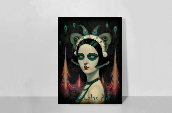 Art Deco - Surreal Flapper girl - Moth Girl