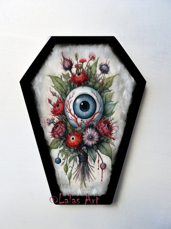 Coffin shaped - Romantic Flower Bouquet with eyeball