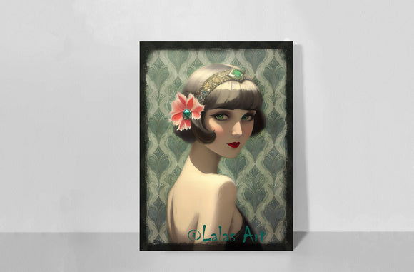 Art Deco - Flapper girl with grey hair