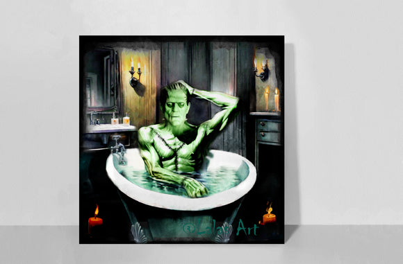 Frankensteins Monster having a bath