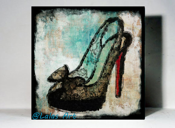 Black Stiletto Shoe Art - Lala's Art