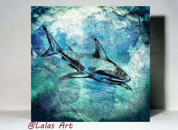 Sea creature Great White Shark Painting - Lala's Art