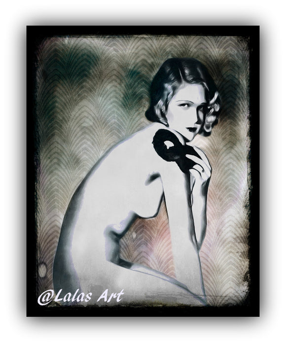Art deco - Flapper Girl - Nude - Romantic - Lala's Art