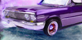 1963 CHEVROLET IMPALA CONVERTIBLE Low Rider Classic Vintage Retro Art Painting Oldtimer - Lala's Art