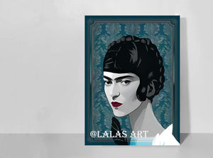 Frida Kahlo - Art deco Style