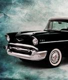 1957 black Chevrolet Classic Vintage Retro Car Oldtimer Painting Art - Lala's Art