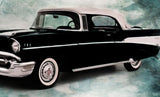 1957 black Chevrolet Classic Vintage Retro Car Oldtimer Painting Art - Lala's Art