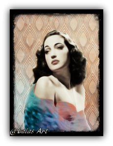 Dorothy Lamour - Vintage painting - Glamour Hollywood Movie Star - Lala's Art