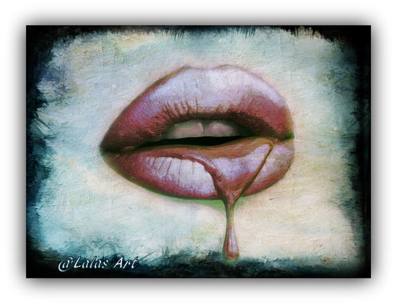 Golden Lips - Painting - Lala's Art