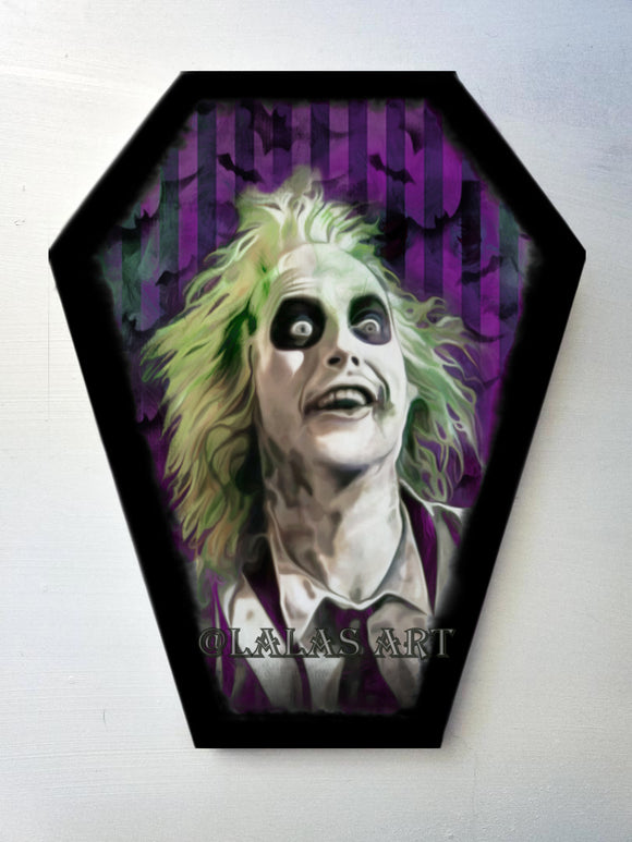 Coffin shaped -  Portrait of Beetlejuice - Lala's Art