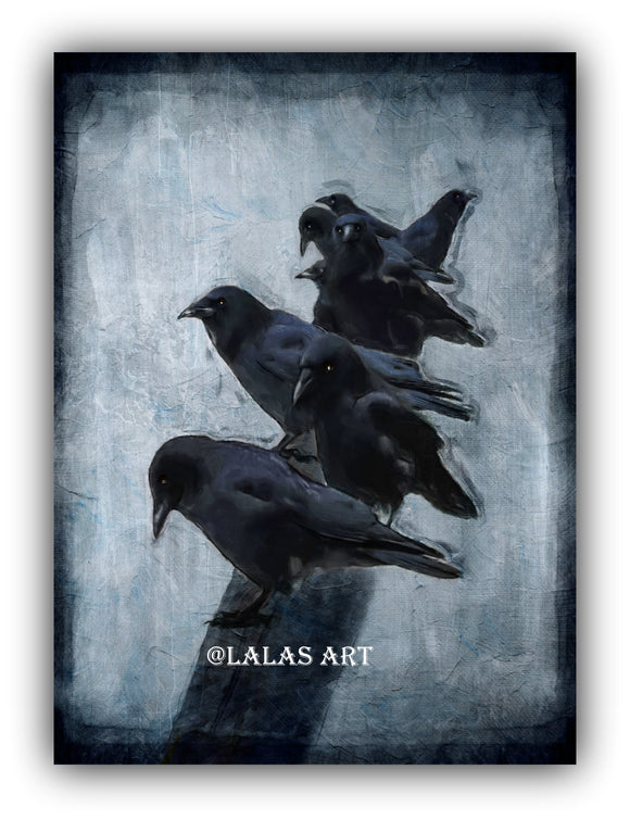 Crow Family -Painting - Art - Lala's Art