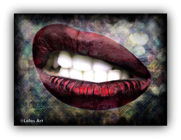 Dark red Lips - Lala's Art