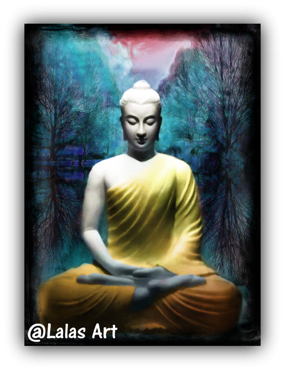 Buddha with tree - Lala's Art